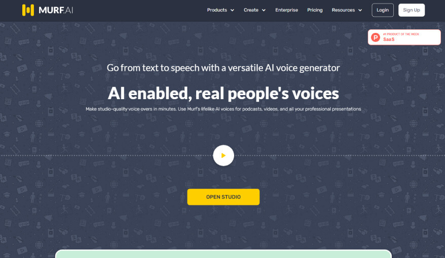 Página de Murf.ai: generador de voces a partir de texto